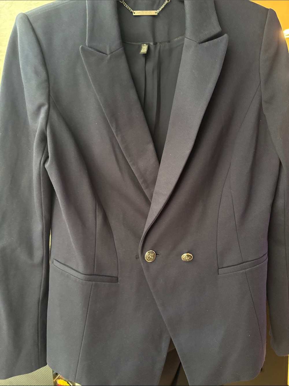 Tailored Double-Breasted Navy Women's Blazer